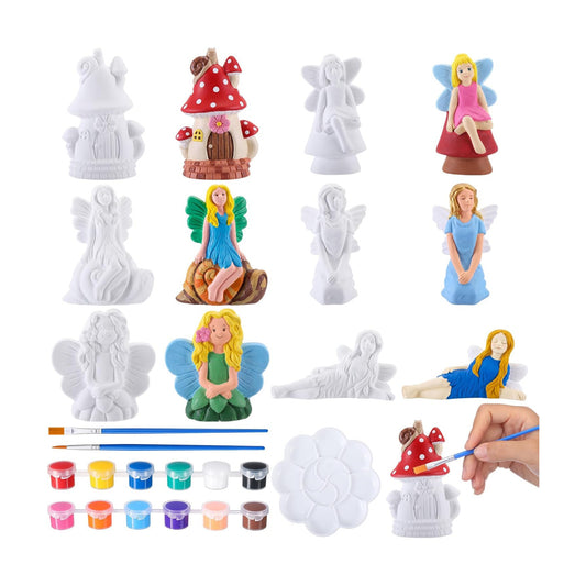 Ceramics Fairy to Paint Ready to Paint Your Own Fairy / Fairy Mushroom Houses / White / Set of 6