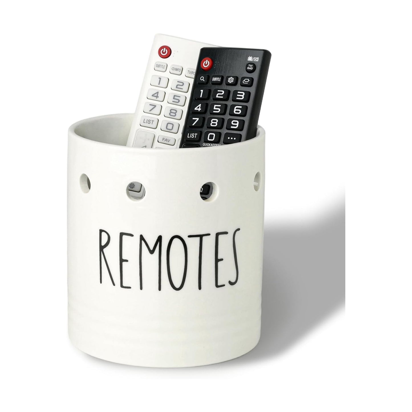 Farmhouse Ceramic Remote Control Holder / White