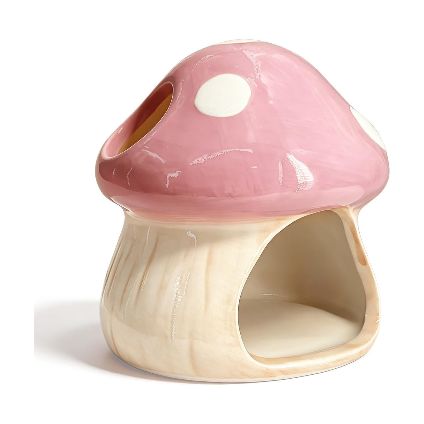 4.33'' x 4.33'' Ceramic Mushroom House Aquarium Decor / Pink