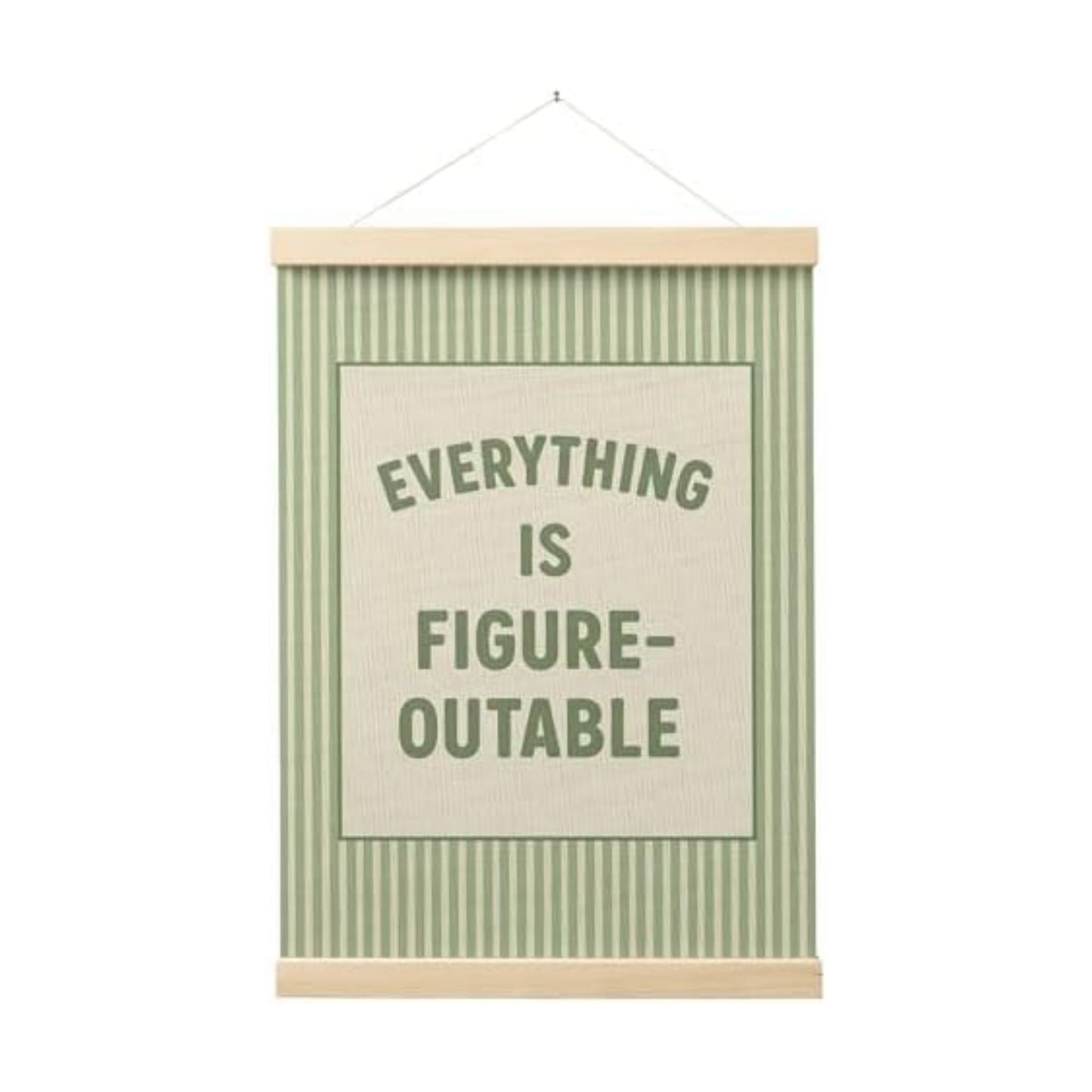 FGFK Everything Is Figureoutable Positive Affirmations Wall Art Poster Hanger Frame, Preppy Sage Green Inspirational