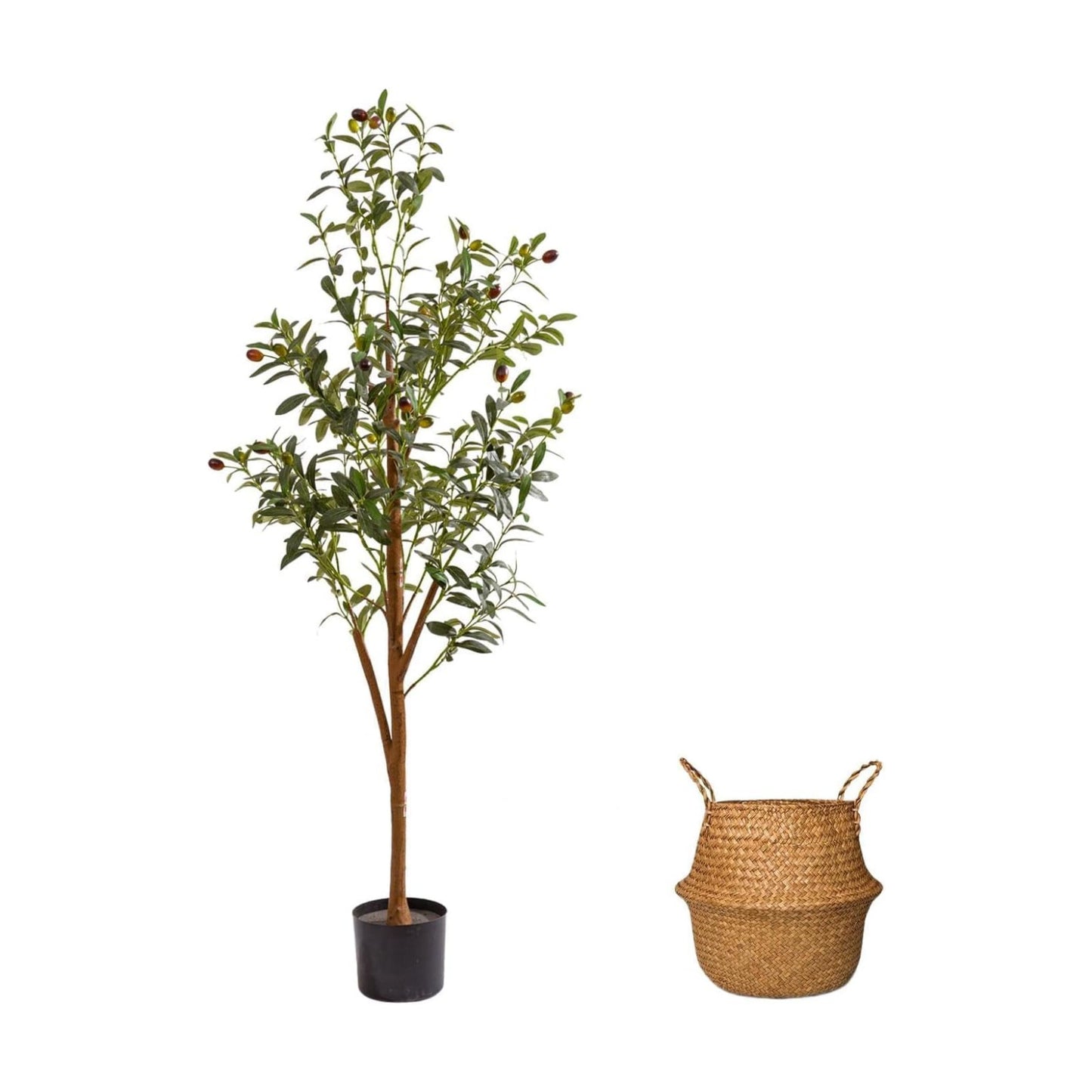 Indoor Tall Faux Olive Tree in Planter / Olive Tree 4ft / 4 Inch