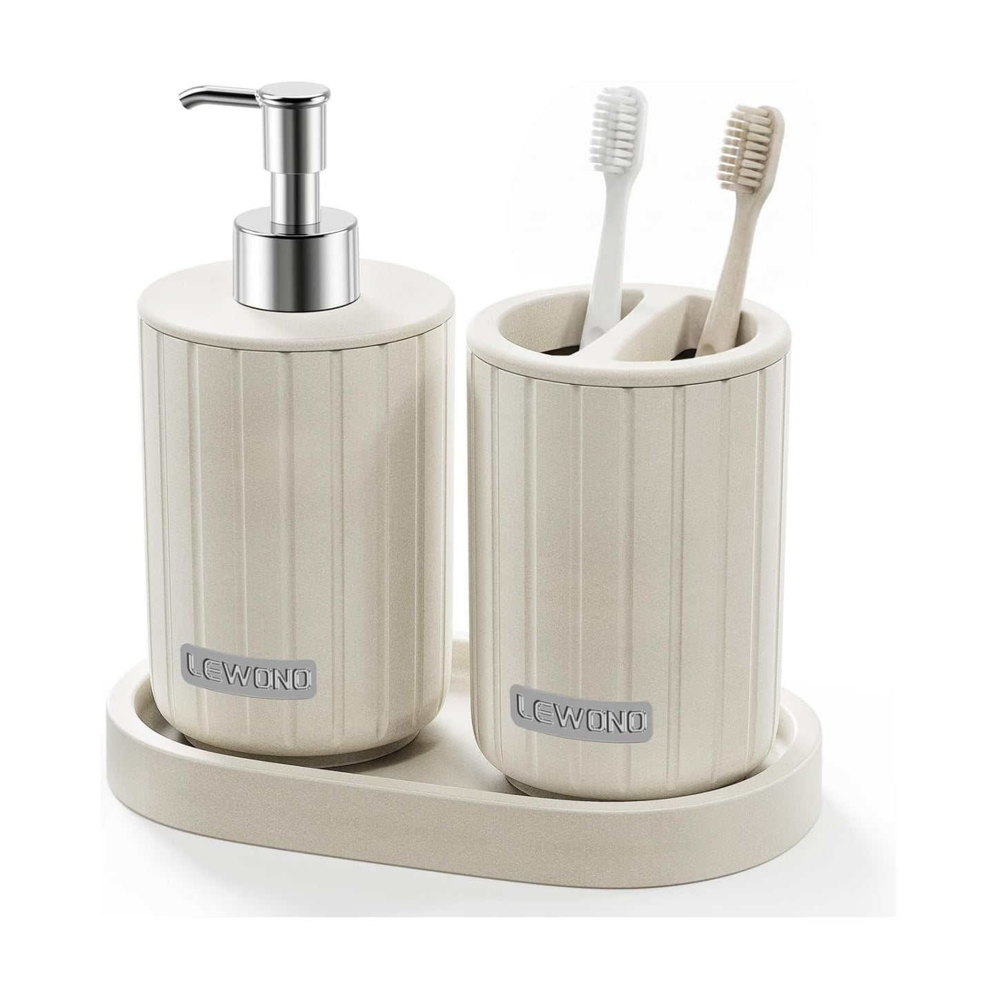 Toothbrush Holder and Vanity Counter Tray / Set of 3