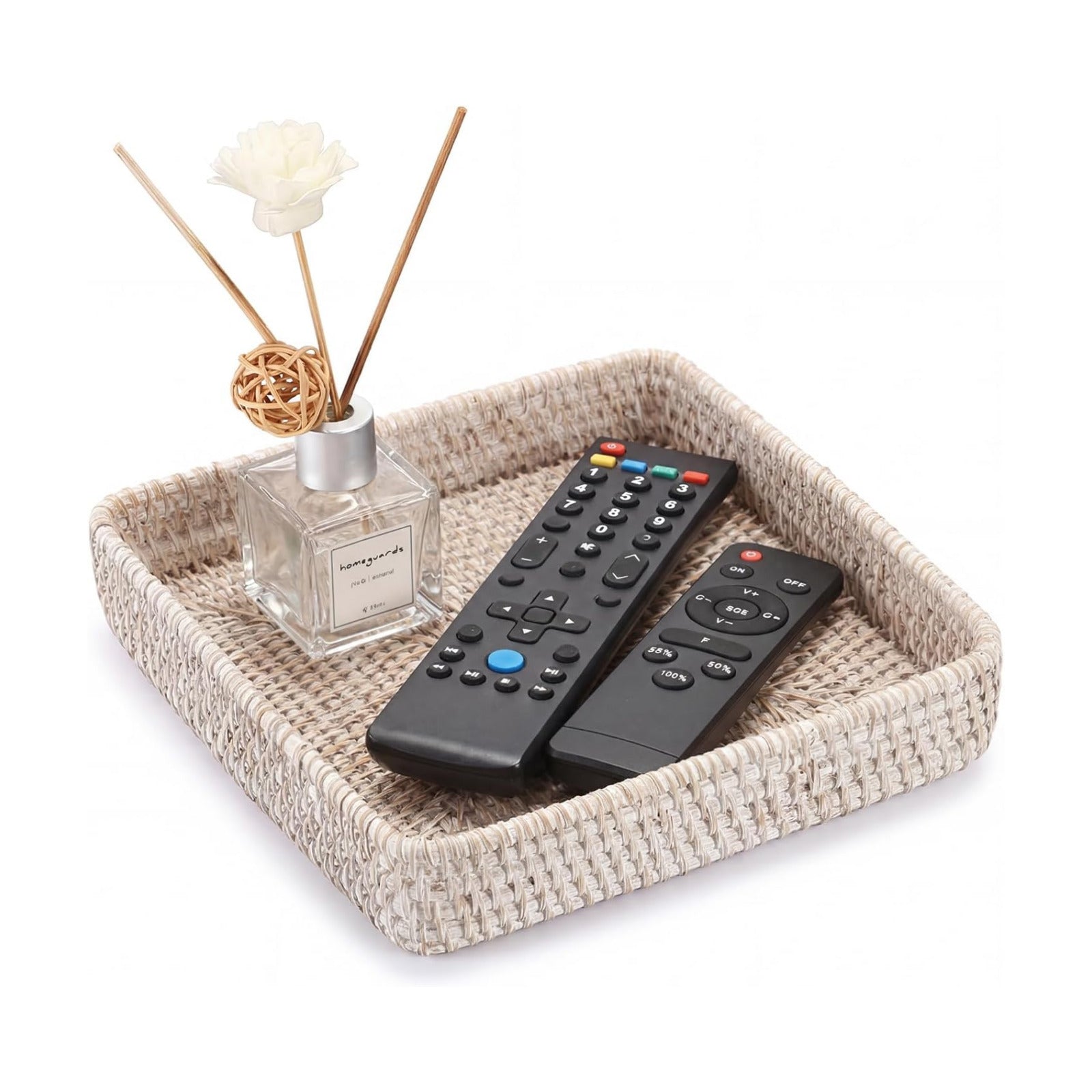 Small Remote Basket / White / 8.1 x 1.5 x 8.1