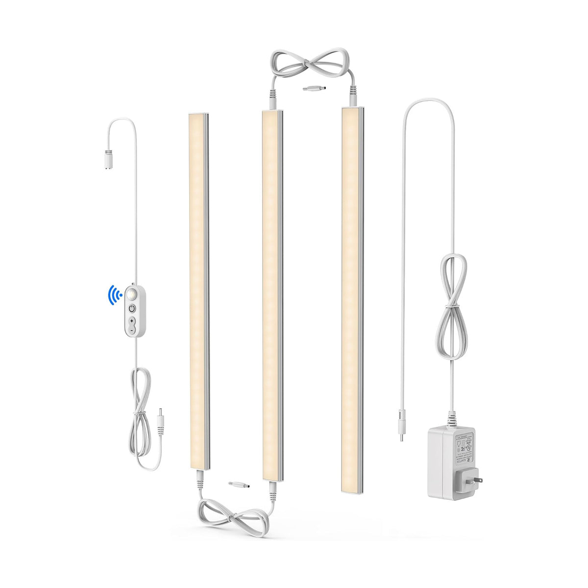 Motion Sensor Under Cabinet Lighting 2700K 3-Pack | Dimmable 12 inches Linkable Warm White 2700K