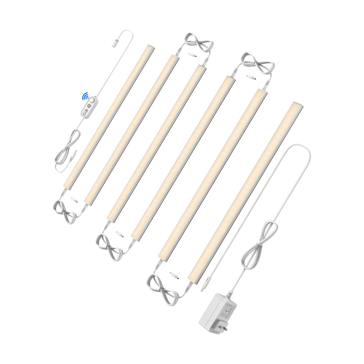 Motion Sensor Cabinet Lighting Plug in - 6 Pcs 12 inches Warm White | Motion Sensor Dimmable 6 Pcs 12 inches Linkable
