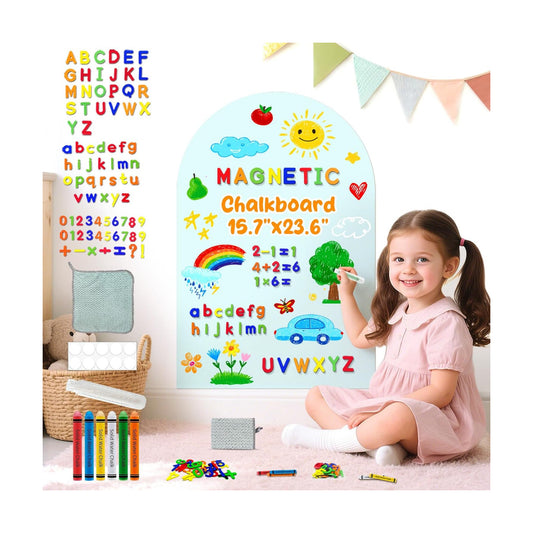 Arch Magnetic Wall Decal Magnet Chalk Board for Kids Peel and Stick Self Adhesive Magnetic / Blue