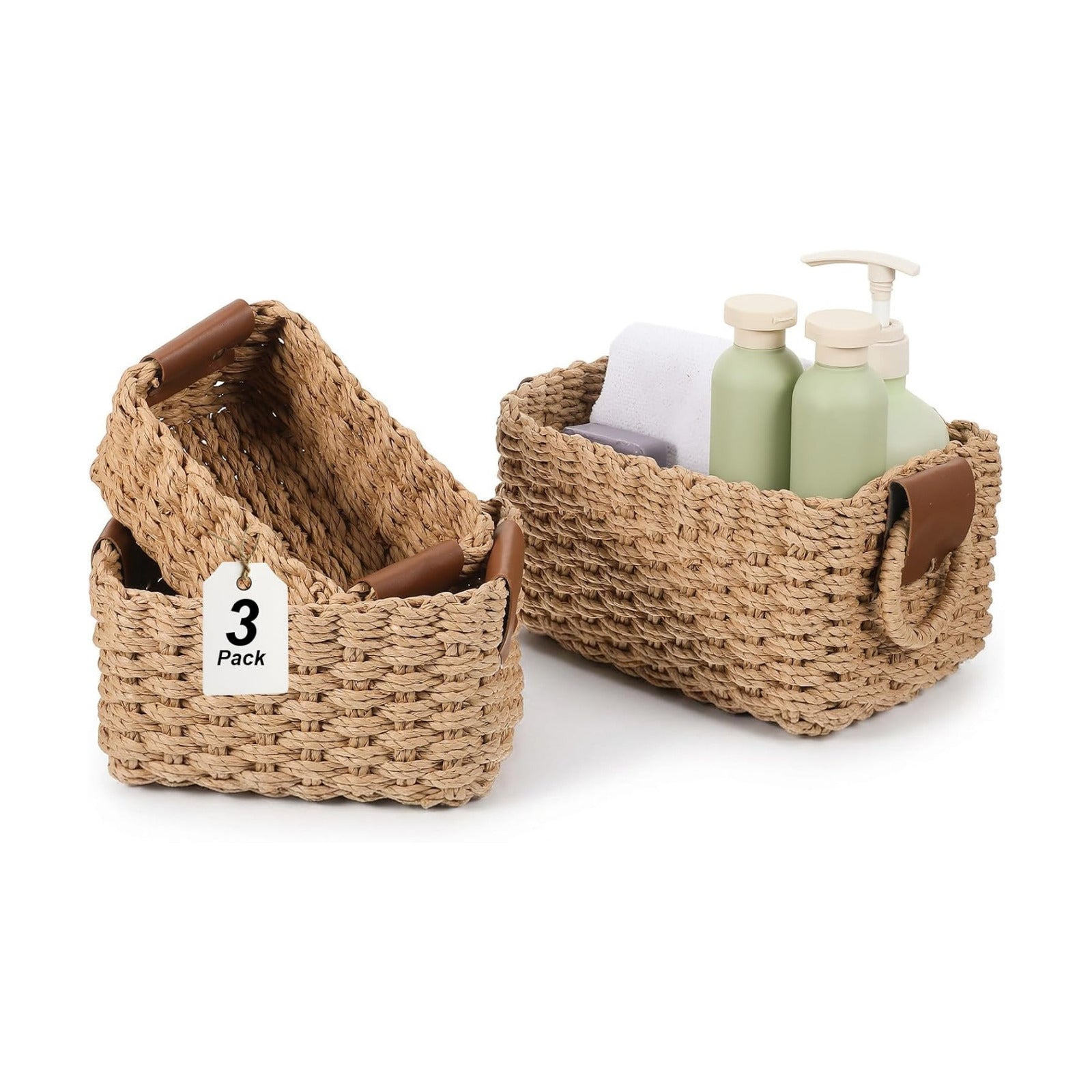3 Piece Woven Storage Basket Set