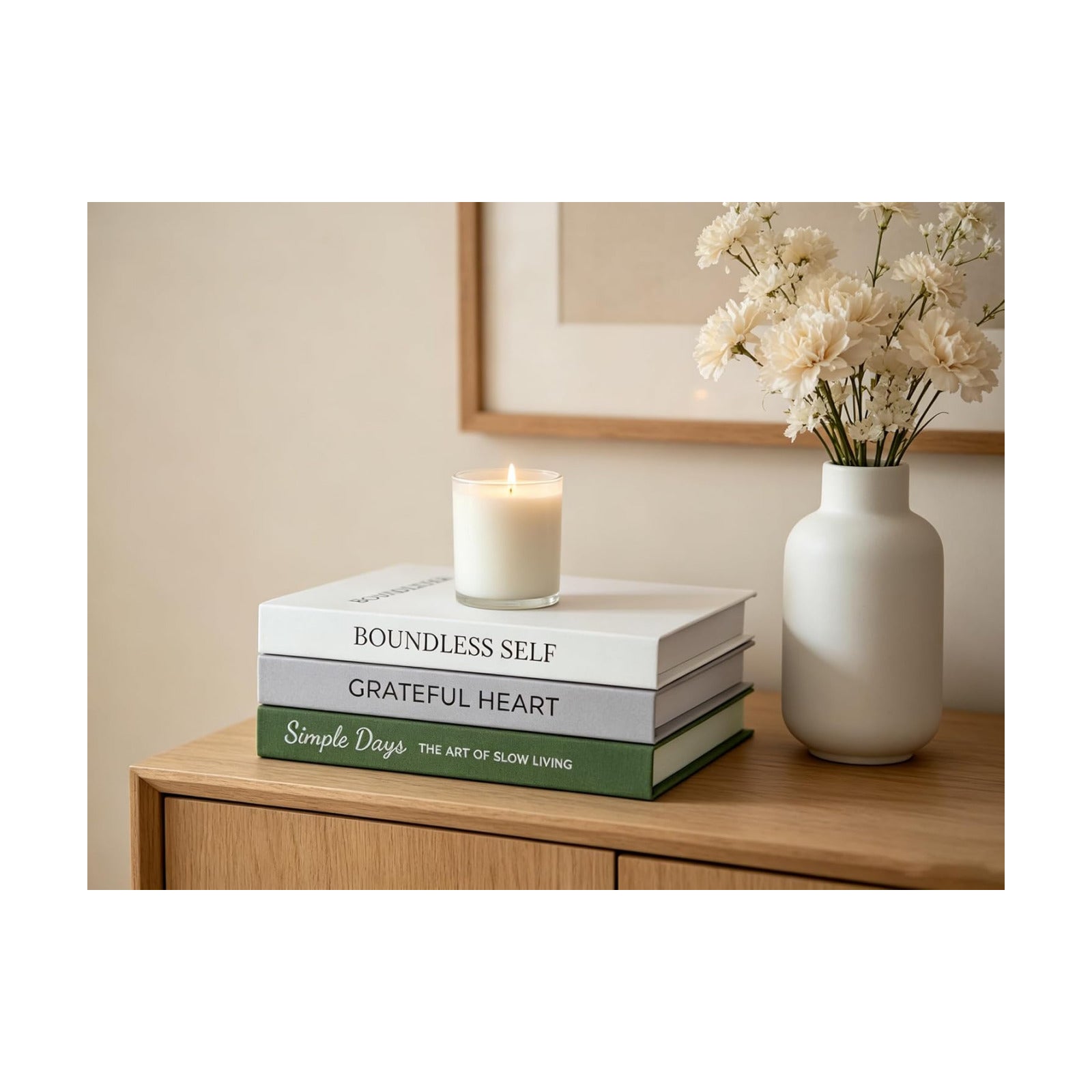 Olive Green Decorative Books Minimalist Linen Hardcover Faux / Philosophical Olive Green / Set of 3
