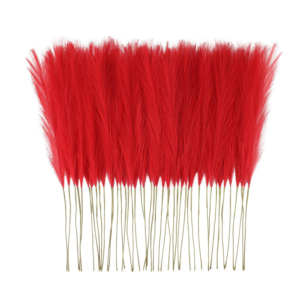 obbsie 50PCS Red Faux Pampas Grass Decor, 21.6" Fluffy Vase Filler