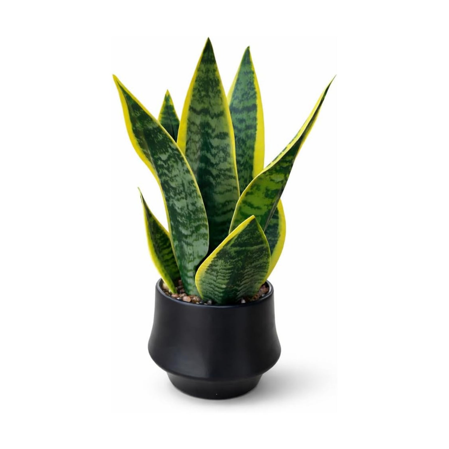 Realistic Artificial Snake Plant 15" in Ceramic Pot