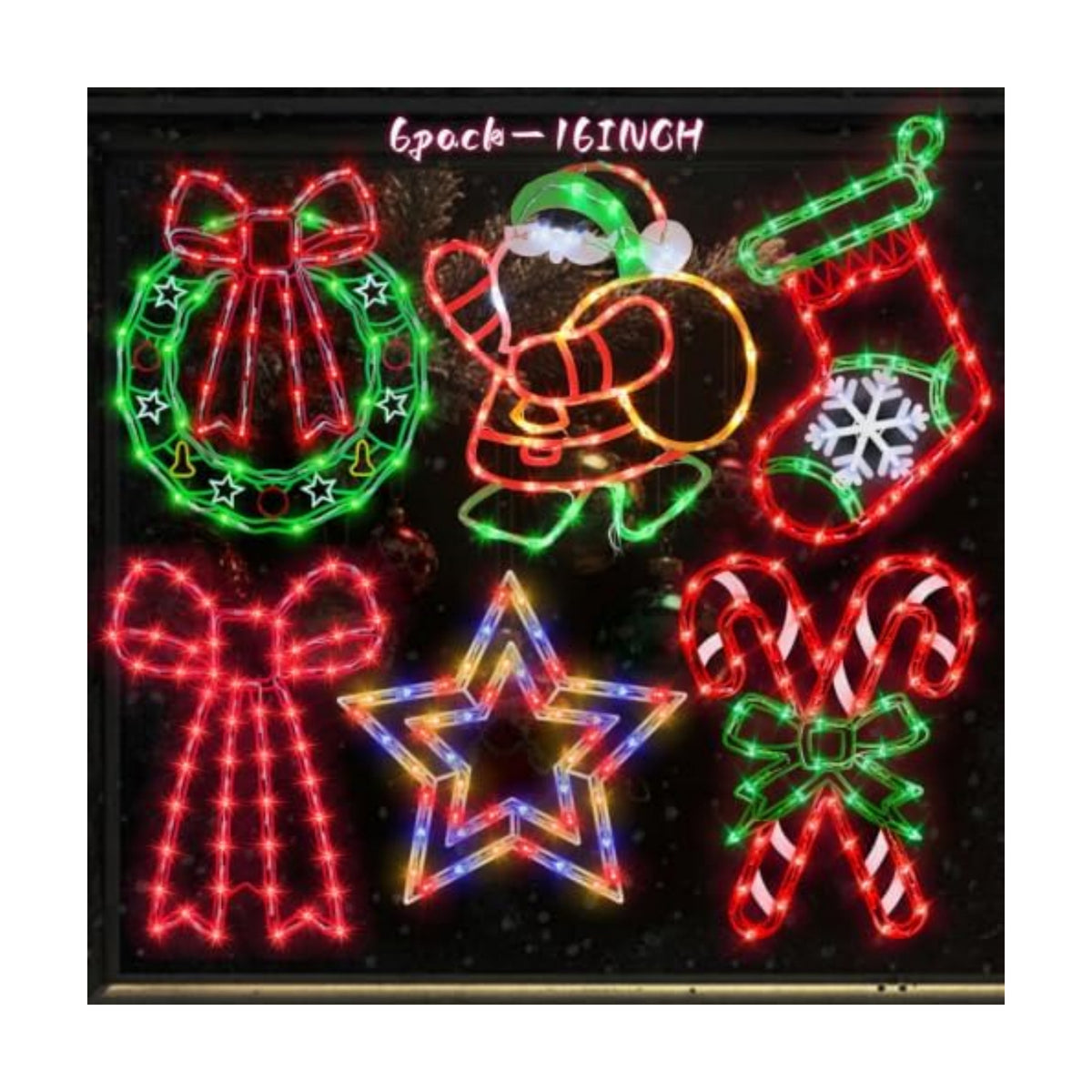 TRWYMZ Christmas Decorations - 16" Christmas Window Silhouette Lights