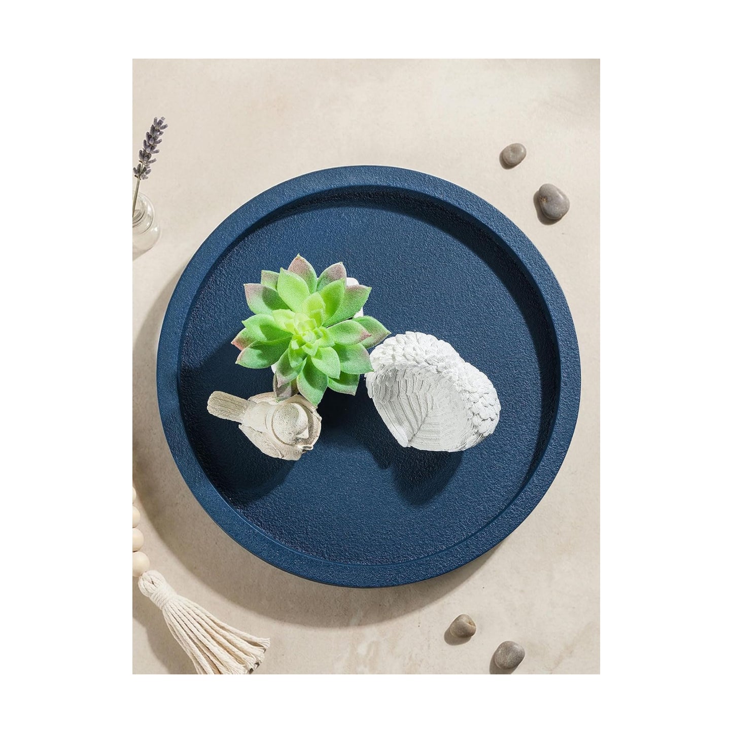 Round Tray / Decorative Trays / Navy Blue