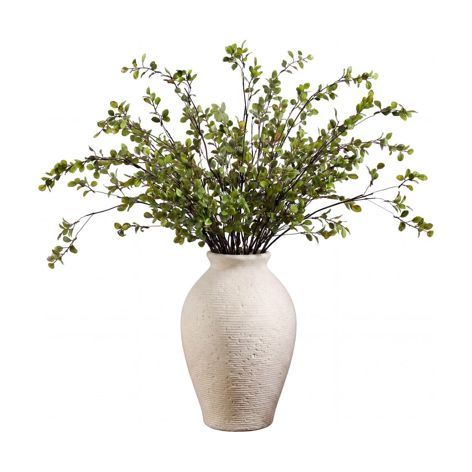 Artificial Ficus Branches 40'' Long Spring Faux Eucalyptus Stems / Classic Style / Green / Set of 6