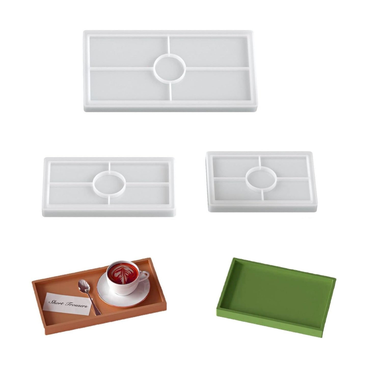 Rectangle Resin Tray Molds / Set of 3