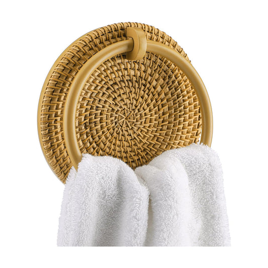 Rattan Towel Ring Rack / Natural