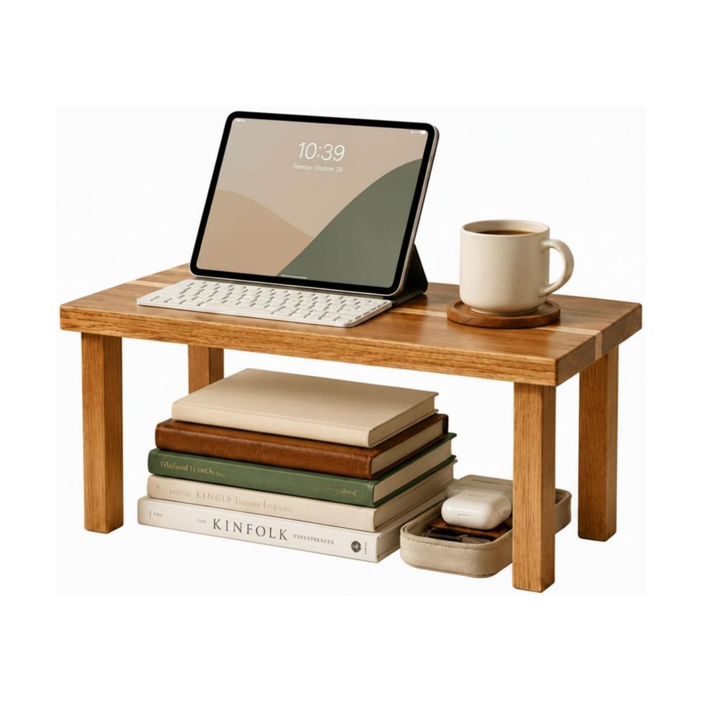 Extra Large Acacia Wooden Riser Wooden Countertop Organizer Display Shelf for Top / 16 x 8 x 6.5
