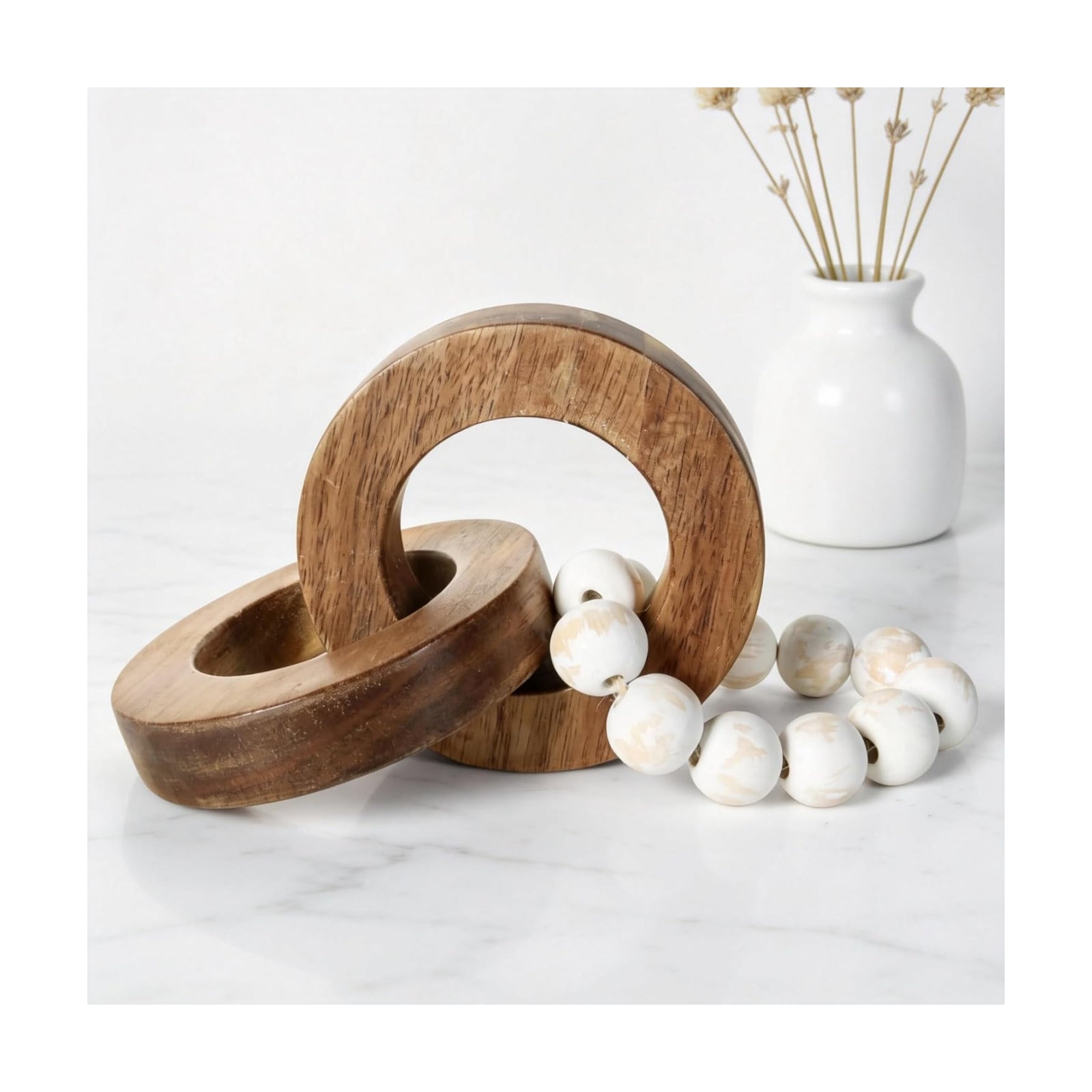 Rustic Tray Decor / Wood Chain Link Decor