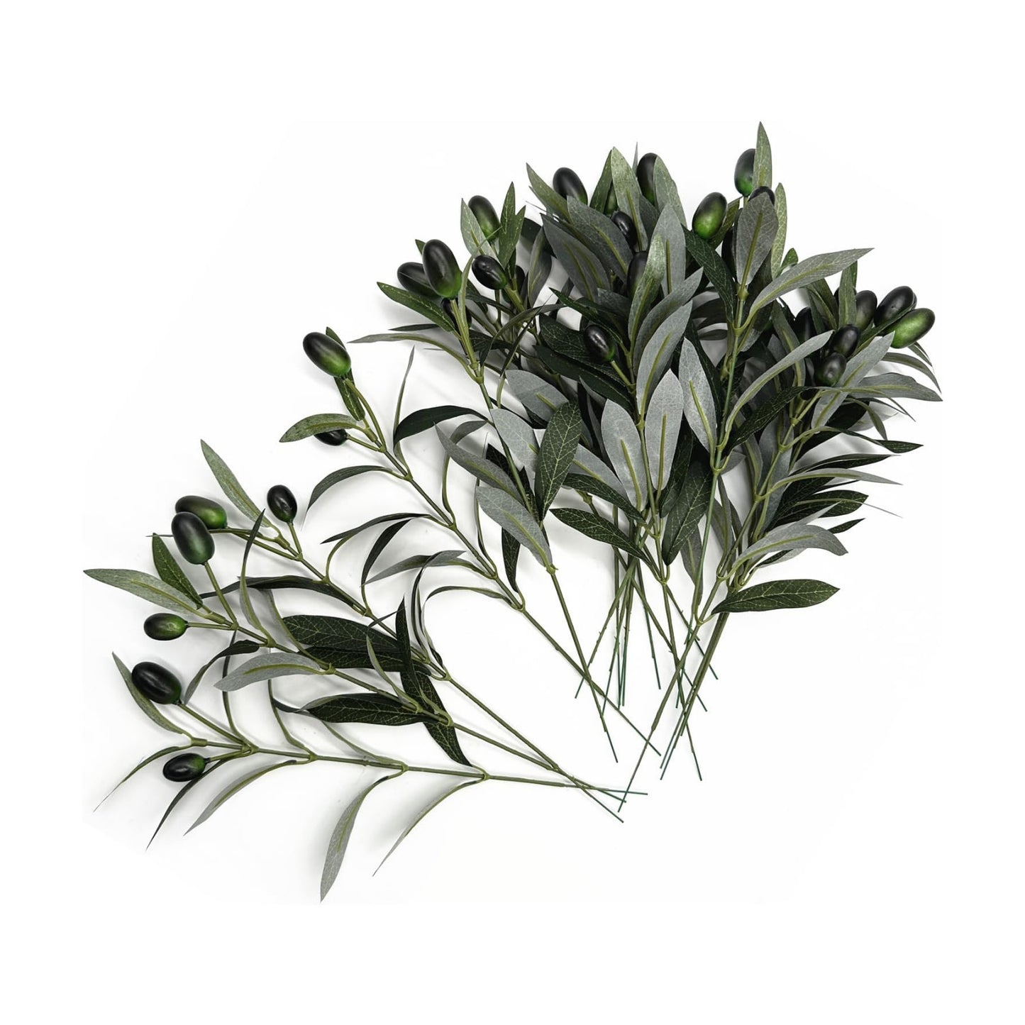Fake Plants Artificial Olive Branches 10" Fake Greenery Small / Olive Leaves Stems / Set of 20