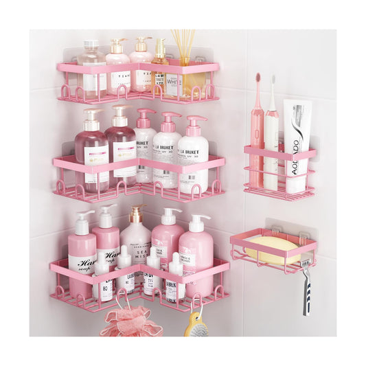 Soap Rack Toothbrush Holder / Pink / Set of 5