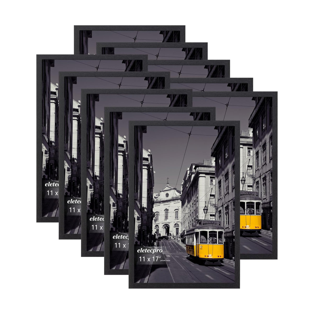 eletecpro 11x17 Picture Frames, Acrylic Cover, Black, Set of 10 | Display Photo 11x17 Photo, Horizontal or Vertical