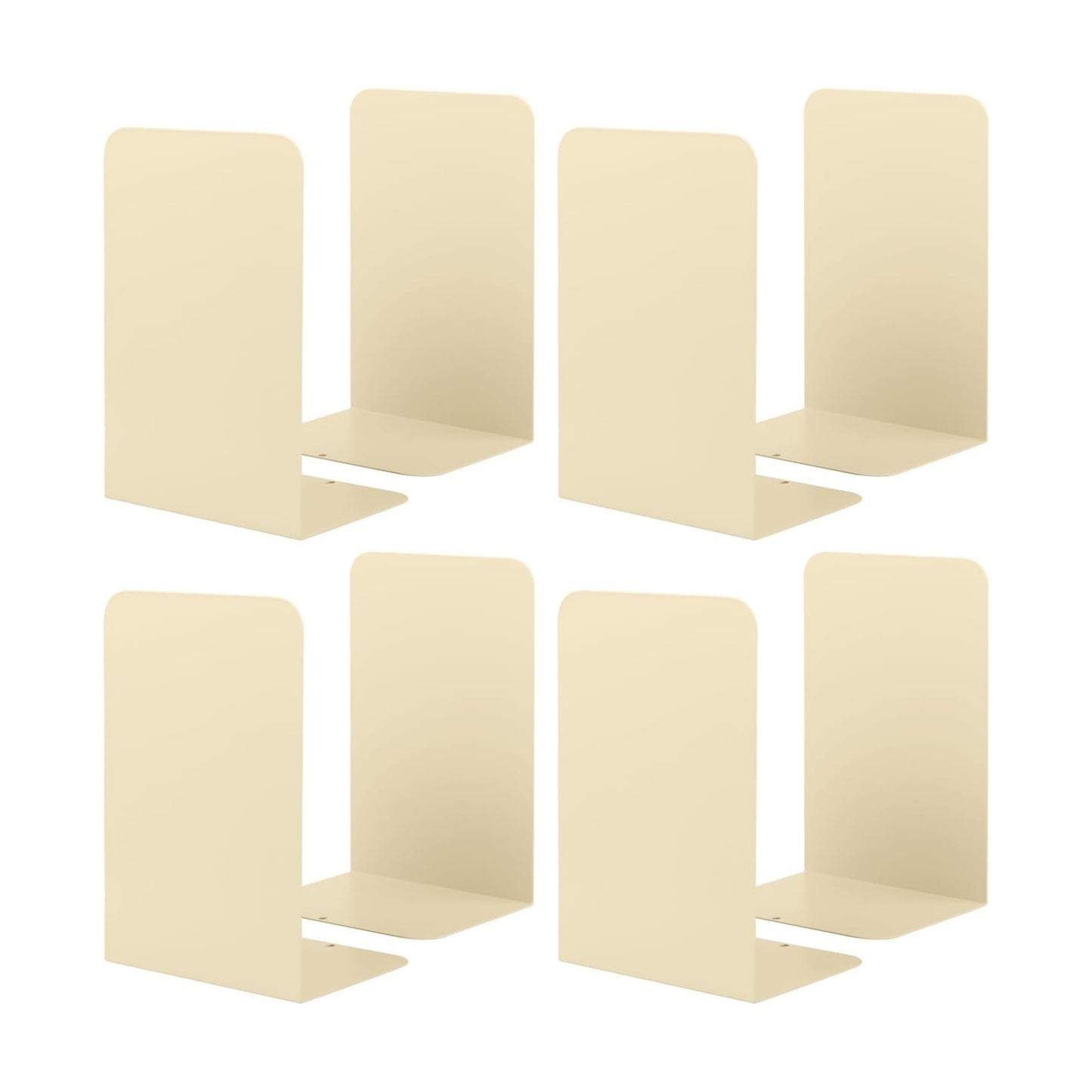 Metal Bookend Supports / Milky White / Set of 4