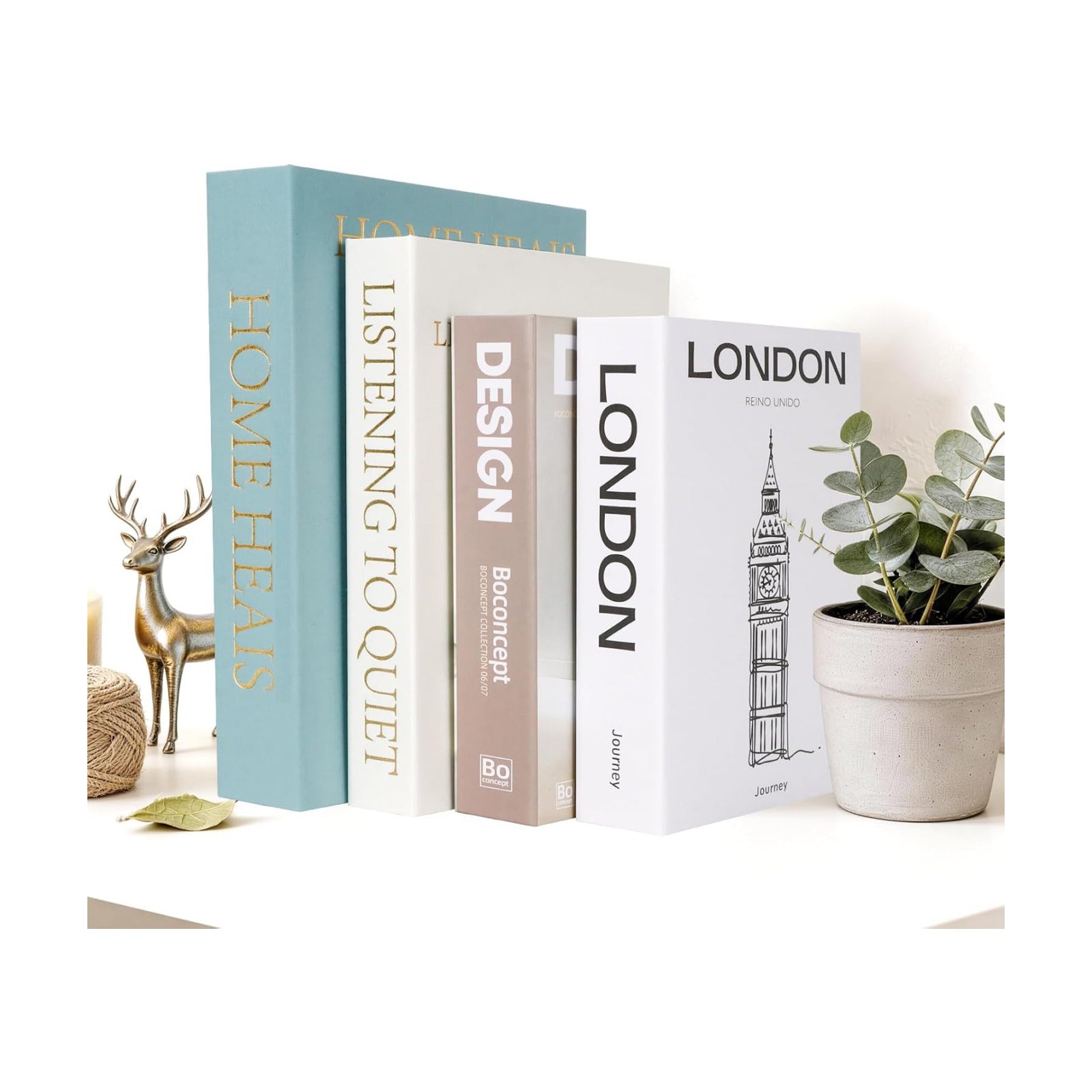 Faux Decorative Books / Light Blue-beige-taupe-white / Set of 4