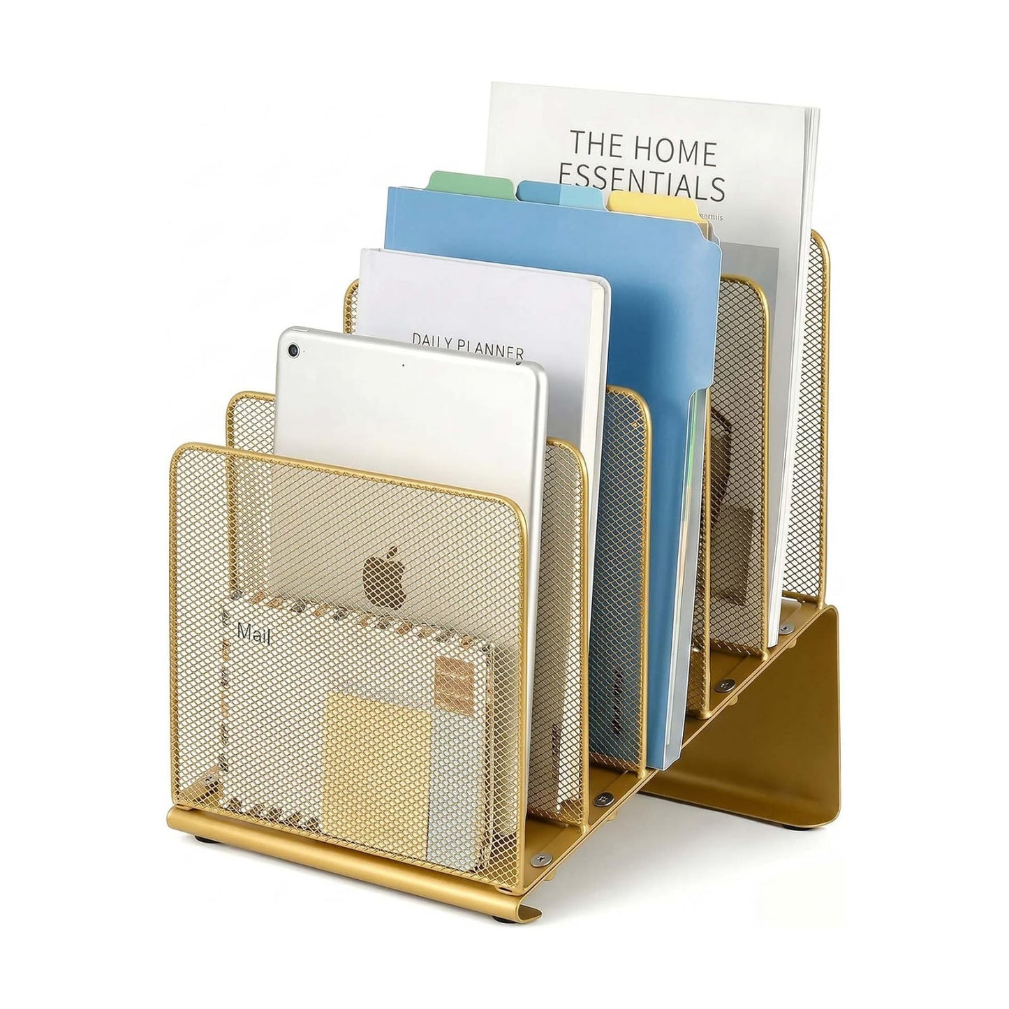 LEKETREE File Organizer for Desk, File Folder Organizer with 5-Section Vertical Rack, Suitable for Home Office Document