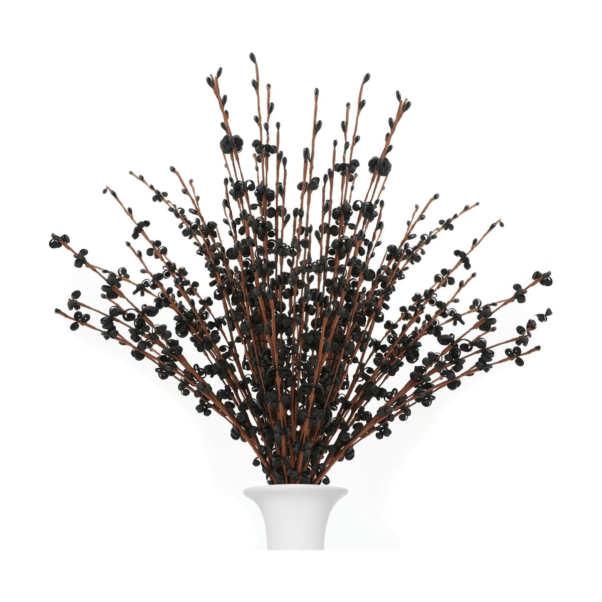 12Pcs Artificial Jasmine Flowers,21.6" Fake Branches for Home Valentine St. Patrick Independence Halloween Fall Christmas Party Decor,Black