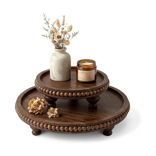 Cake Stand forCoffee Table / Darkacacia / Set of 2