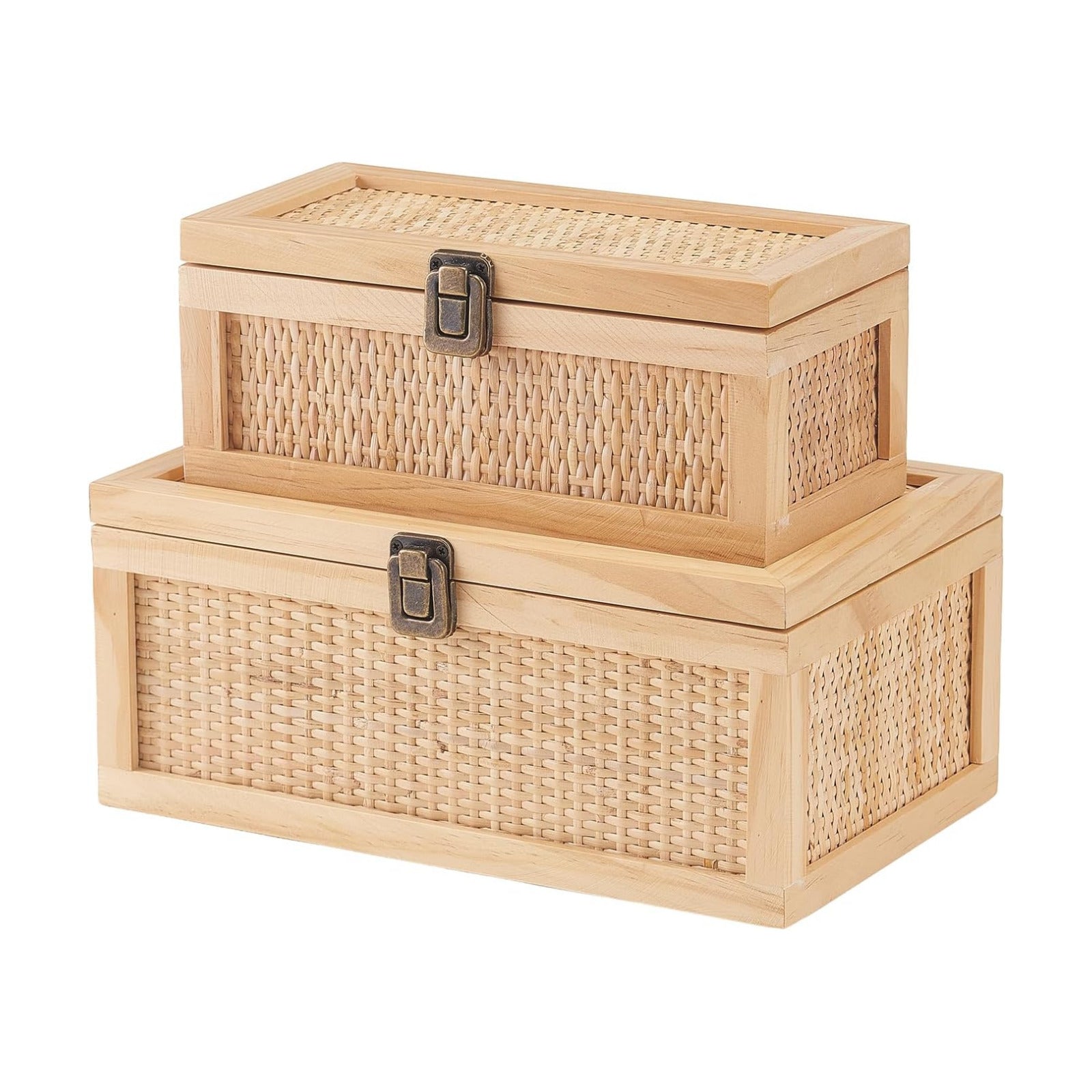 Rattan Decorative Boxes / Natural / Set of 2