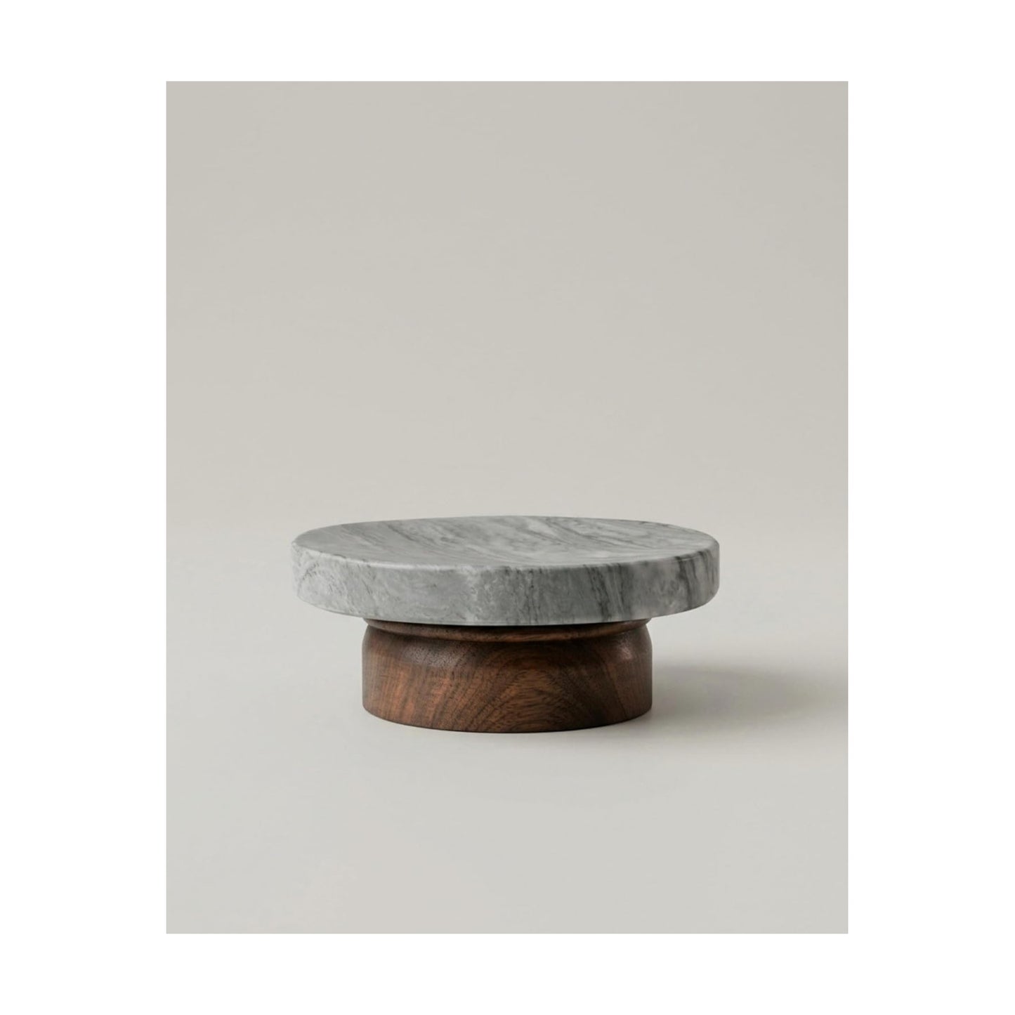 Pedestal Tray / Stone Wood Round Riser / Grey