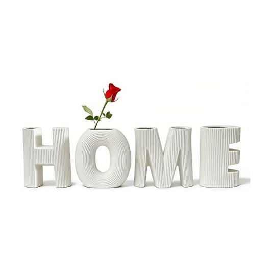 Love Sign Vases Ceramic Small Flower Vases Trendy Home Decor Entryway Decorative / Whitee / Set of 4