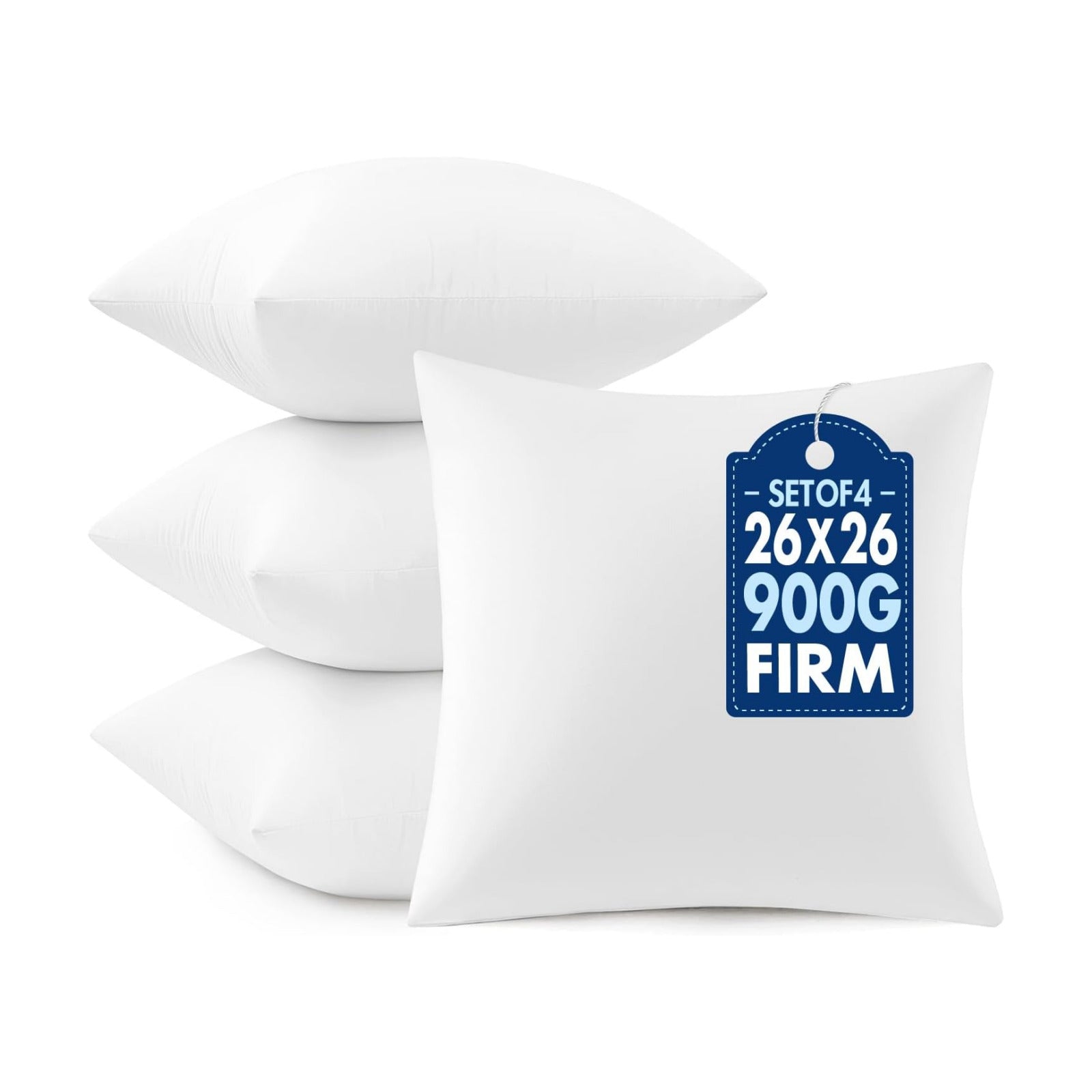 MIULEE 26x26 Euro Pillow Inserts 4 Pack, Throw Pillows for Couch Bed