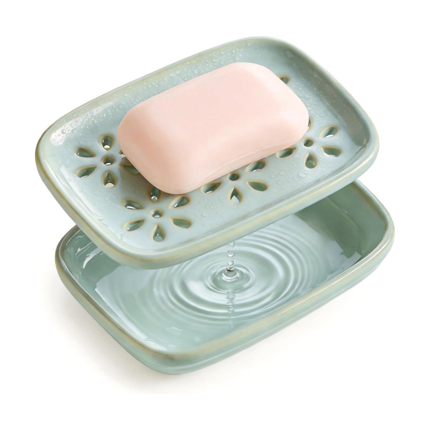 2-Tier Soap Holder for Bar Soap Sponge / Blue