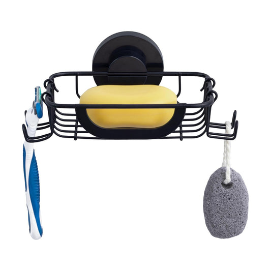 4 Hooks Wall Mounted / Black-1 Tier
