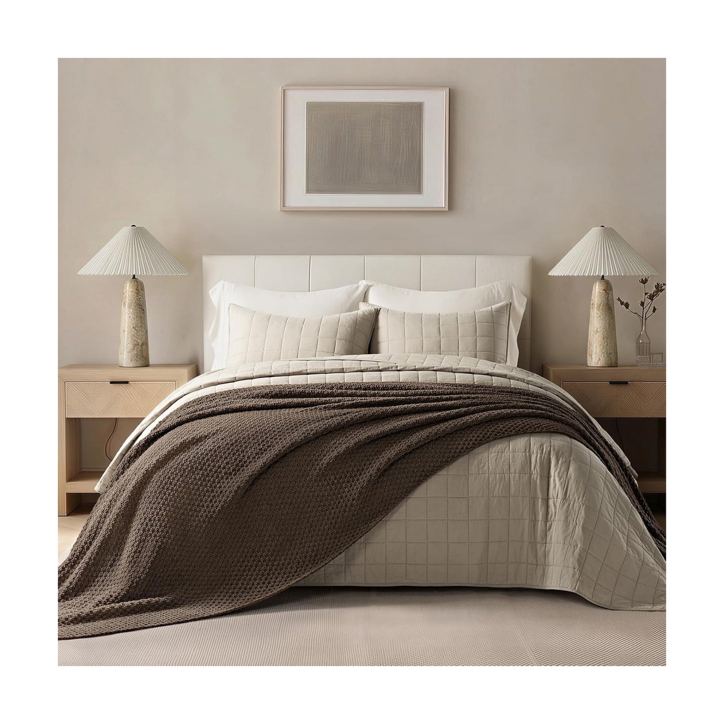 EVERGRACEHOME Chunky Chenille Knit Throw Blanket, 108x92, Cocoa Brown