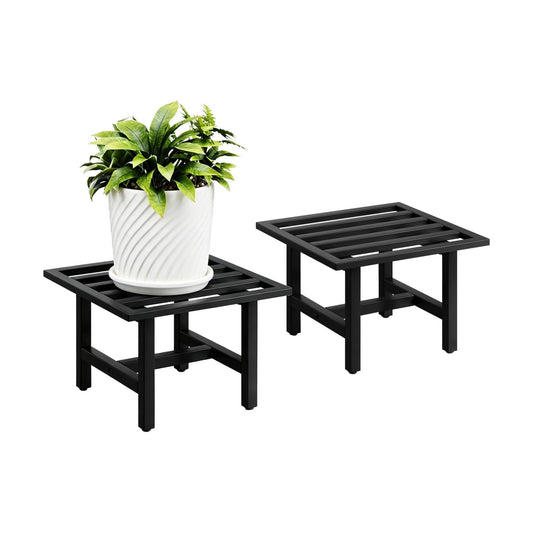 Heavy Duty Metal Plant Stand Outdoor, 330 lbs Iron Square Plant Stand Indoor, Rustproof Low Pedestal for Large Flower