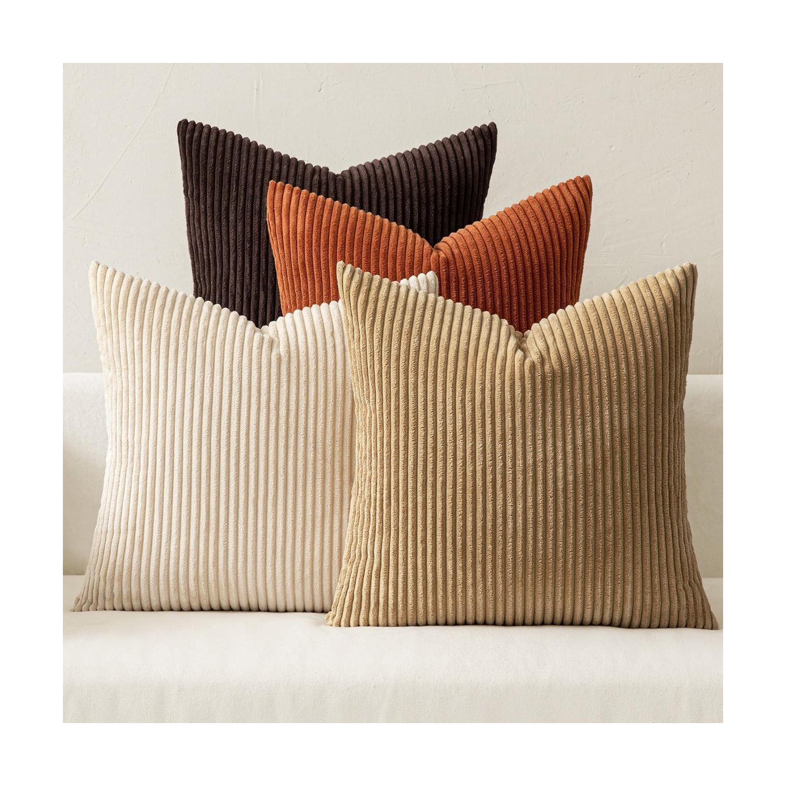 MIULEE Fall Decorative Throw Pillow Covers Chocolate Brown Rust 20x20