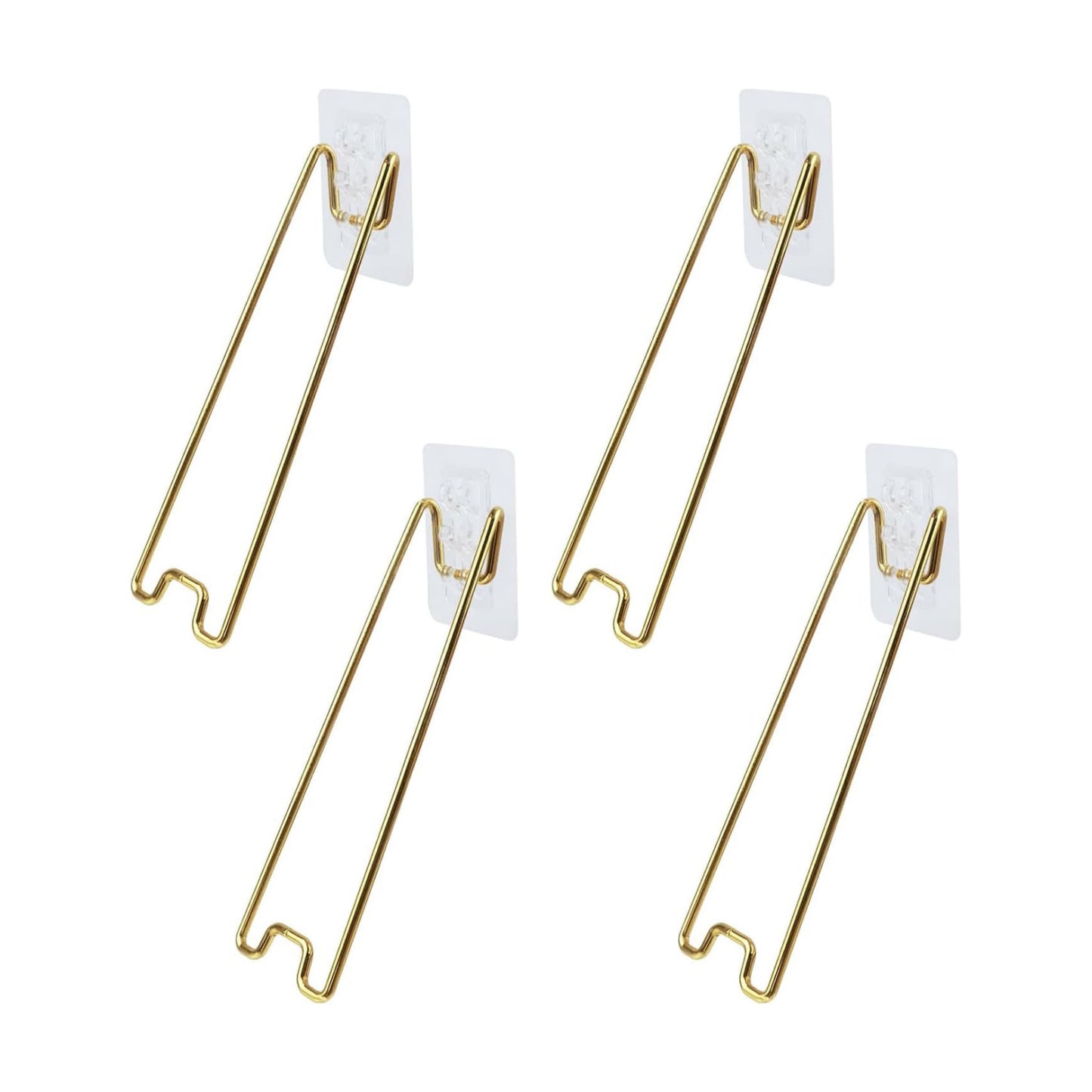 Metal Picture Frame Stand Self Adhesive Table top Photo Holder Stand Easel / 7 x 2 / Gold / Set of 4