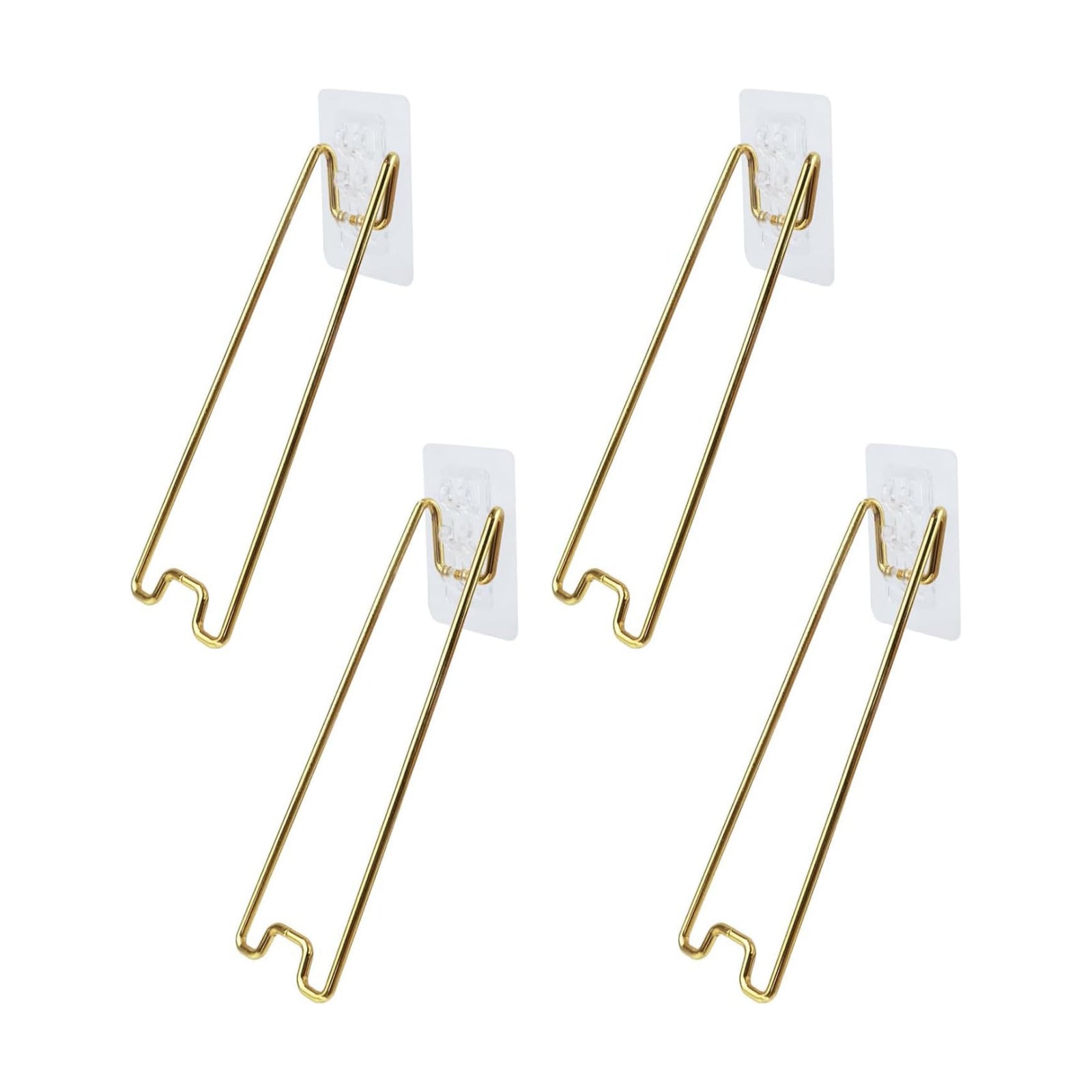 Metal Picture Frame Stand Self Adhesive Table top Photo Holder Stand Easel / 7 x 2 / Gold / Set of 4