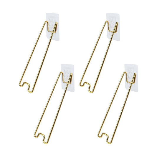 Metal Picture Frame Stand Self Adhesive Table top Photo Holder Stand Easel / 7 x 2 / Gold / Set of 4