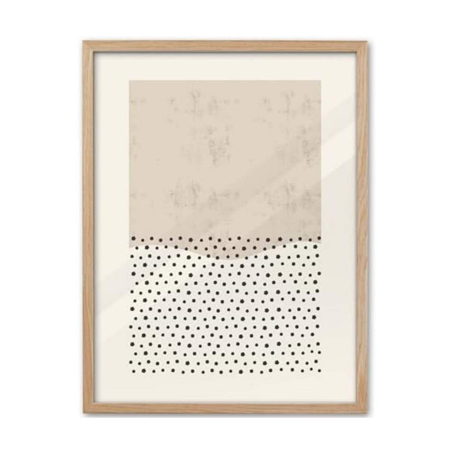 KensTro 12x16 Oak Framed Beige Christian Abstract Wall Art