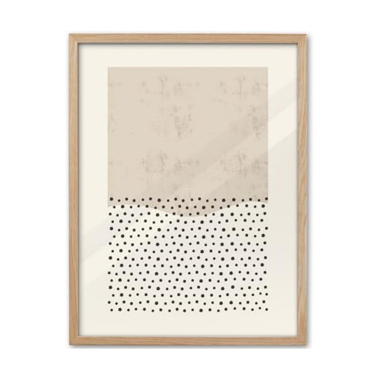 KensTro 12x16 Oak Framed Beige Christian Abstract Wall Art