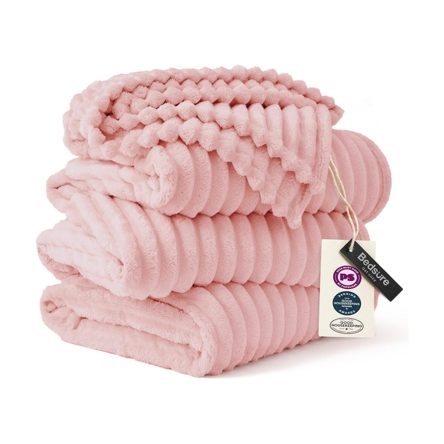 Bedsure Soft Large Fleece Blanket for Bed Coral Pink 120"x120"