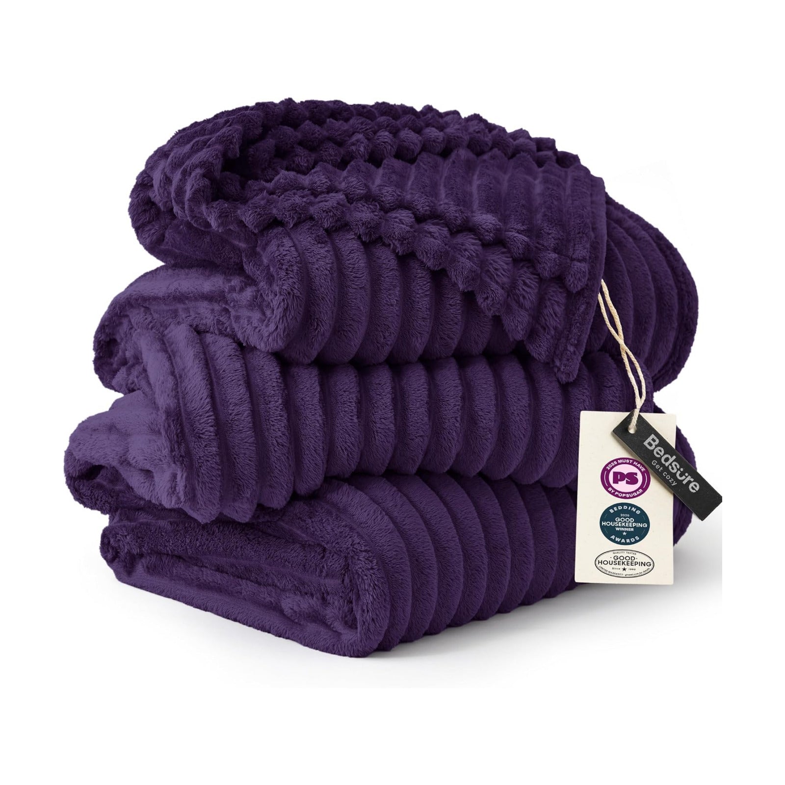 Bedsure Extra Soft Large Fleece Blanket for Bed Purple 120"x120"