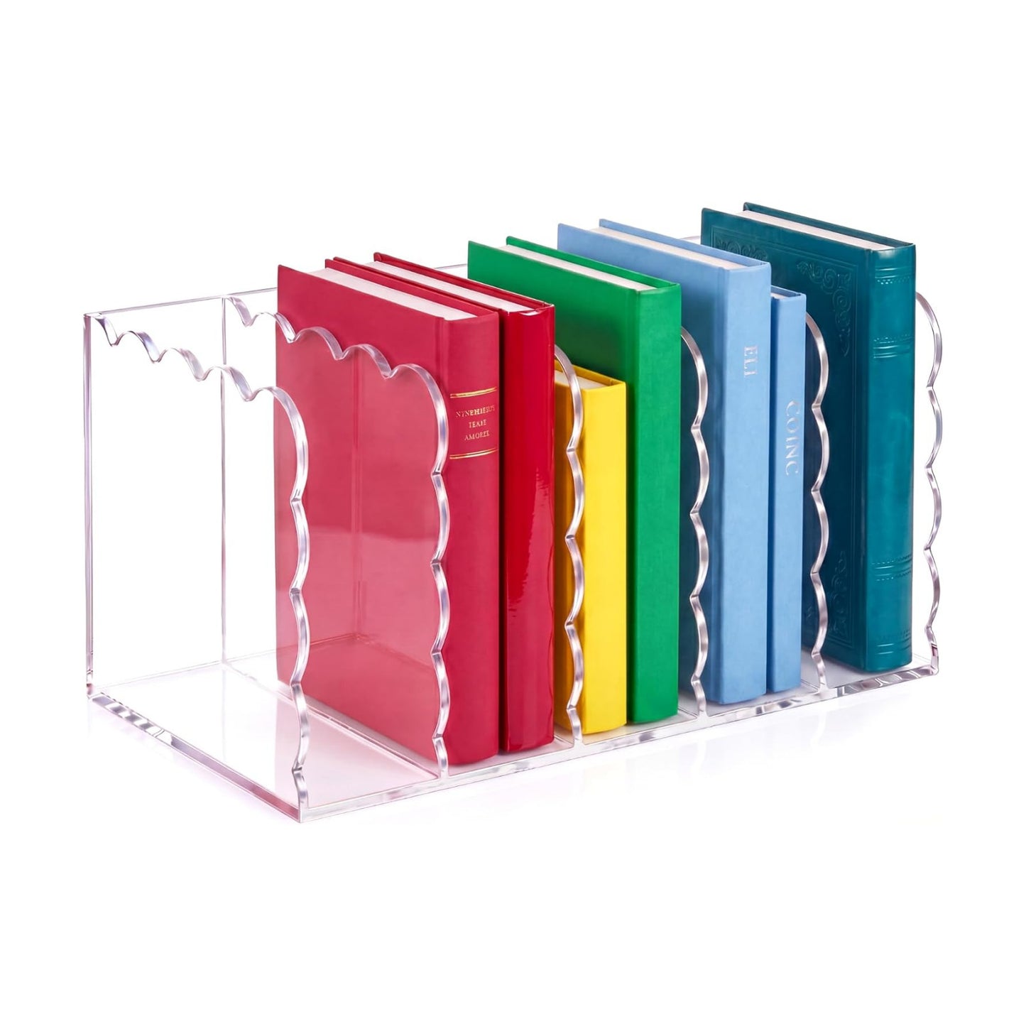 Scalloped Magazine File Holder / Acrylic / 13.98 x 7.28 x 6.5 / Standard Style / Clear