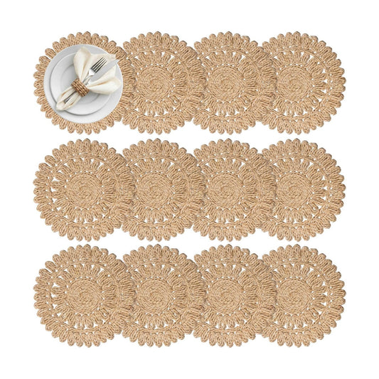 Round Rattan Placemats / Set of 12