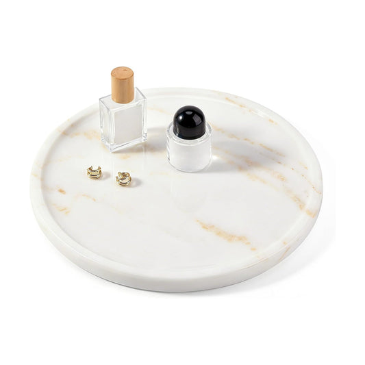 Round Vanity Tray / Golden White / 11.8 Inch
