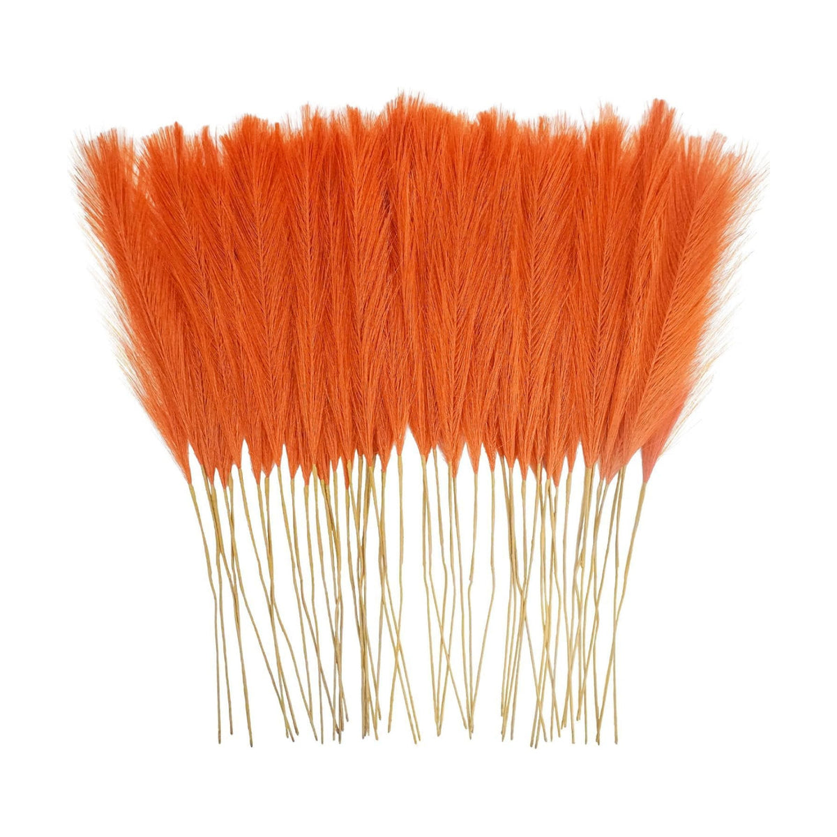 obbsie 150PCS Orange Faux Pampas Grass Decor, 21.6" Fluffy Vase Filler