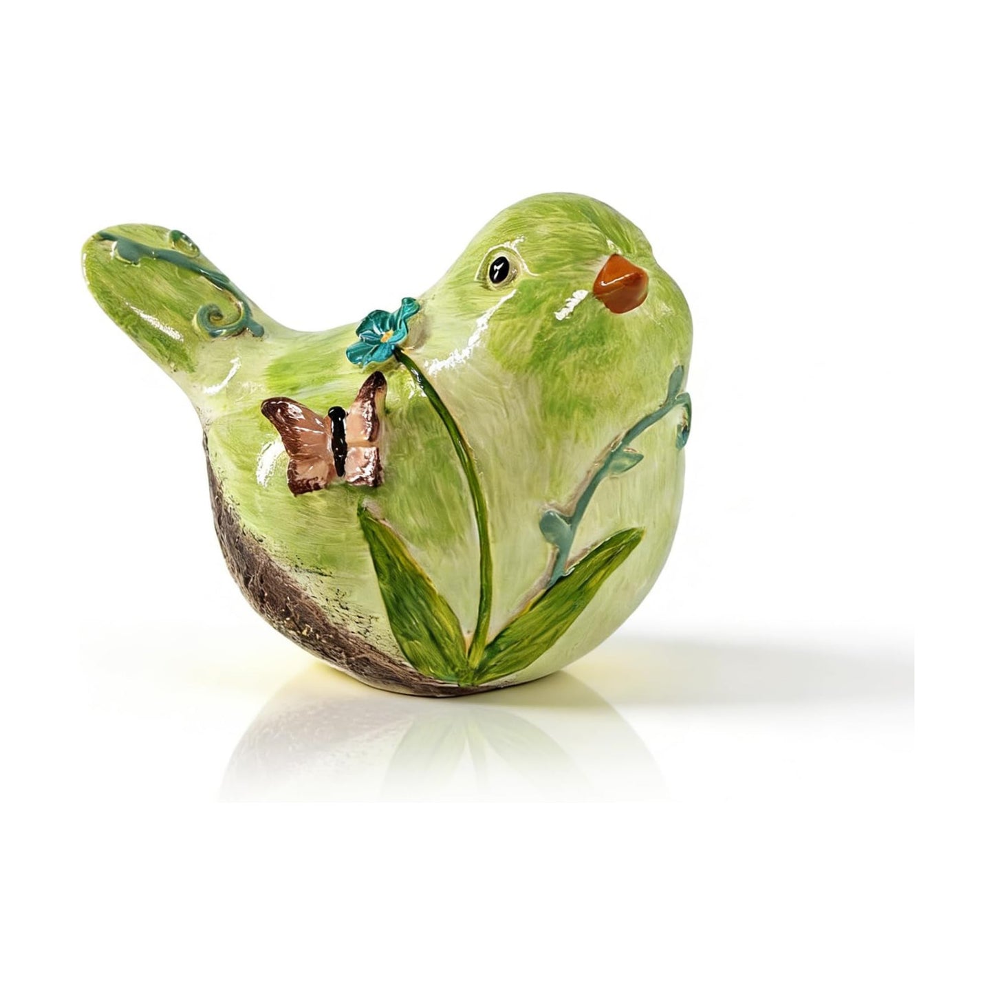 Fresh Grass Bird Figurine / Green